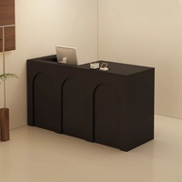 Comptoir de réception moderne pour salon de beauté avec caisse enregistreuse, table de réception marron économique pour bureau