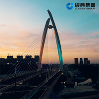 Jembatan Struktur Baja Jembatan Truss Baja Prefabrikasi untuk Penyeberangan Jalan Raya Sementara dan Permanen
