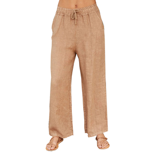 Pantalones de lino hasta el tobillo para mujer, pantalones de lino holgados transpirables, hechos a medida, moq bajo - Product Image 2