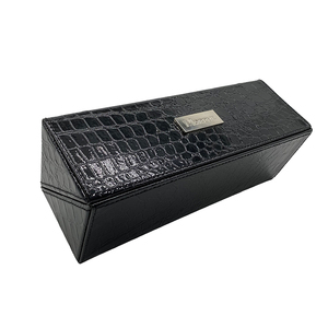Custom Design Black Crocodile PU Leather Jewelry Tray Double Door Jewellery Storage Box