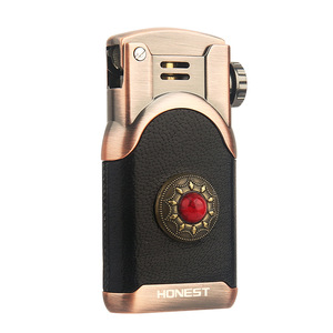 Encendedor de Propano Wolong, Bronce Cepillado, Recargable, Encendido con un Toque, Regalo Clásico para Hombres, Cigarros, Camping al Aire Libre - Product Image 1