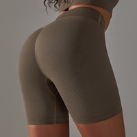 Short de cyclisme taille haute pour femme Short de motard en nylon tissé Jacquard sans couture respirant emballage personnalisé disponible pour