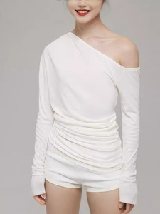 Женская блузка с отложным воротником и длинным рукавом - Product Image 5