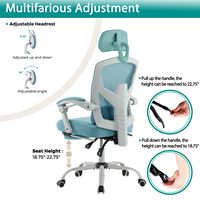 Chaise de bureau ALINUNU à dossier haut en maille, couleur personnalisée, pour bureau à domicile 90 ° -135 °   Siège inclinable en tissu avec dossier en maille