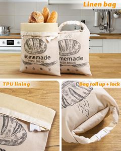Reusable Bees Wax Food Storage Cloth <strong>Bag</strong> Closure Cotton Organic Linen Beeswax <strong>Bread</strong> <strong>Bag</strong> for Sourdough - Product Image 3