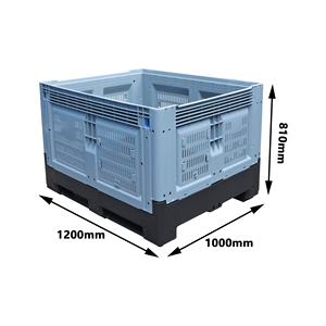 QS Heavy Duty Caja de plástico plegable grande Caja de palés de plástico móvil apilable - Product Image 6