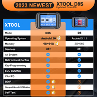 Máquina de diagnóstico de escáner XTOOL D8S OBD2 para automóviles con herramienta de coche de Control bidireccional de escaneo de topología