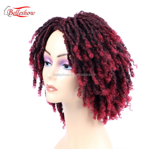 de <span class=keywords><strong>rastas</strong></span> <span class=keywords><strong>pelo</strong></span> 6 pulgadas peluca Ombre negro insecto Crochet trenzas pelucas sintéticas resistentes al calor pelucas cortas - Product Image 3