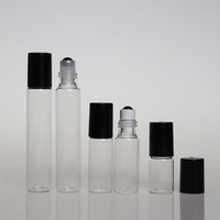 Flacon roll-on en verre ambré pour parfum, mini flacon à bille pour huiles essentielles 1ml 2ml 3ml 5ml 10ml, flacon à bille en acier