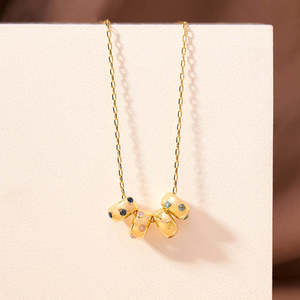 Kalung Batu Kelahiran Berlapis Emas Kuningan Haomi CE untuk Wanita, Liontin Bentuk Tong Kustom <span class=keywords><strong>DIY</strong></span>, Rantai Klip Kertas Berlapis, Hadiah Perhiasan untuknya - Product Image 4