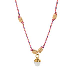 Mecylife Fashion Sieraden Rvs Ketting Half Natuursteen Eikel Dennenhout Hanger Geknoopte Ketting - Product Image 6