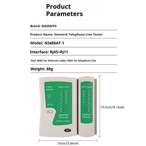 เครื่องทดสอบ<span class=keywords><strong>สาย</strong></span>เคเบิลเครือข่าย SIXIANTO NS468 RJ45 RJ11 สำหรับ<span class=keywords><strong>สาย</strong></span><span class=keywords><strong>แลน</strong></span> อีเธอร์เน็ต และโทรศัพท์ ใช้สำหรับการติดตั้ง FTTH โทรคมนาคม - Product Image 5