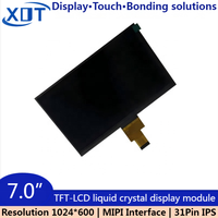 Panel Layar LCD TFT 7 Inci Resolusi 1024x600 Antarmuka MIPI Lampu Latar LED Suhu Operasi -20~70
