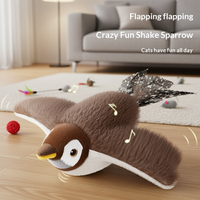 Jouet pour chat électrique en forme d'oiseau simulé, adapté aux animaux de compagnie, avec vocalisations pour le jeu de chasse et l'auto-entretenement des félins, baguette de chat