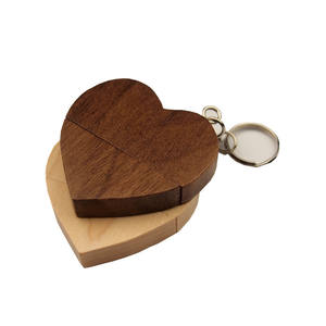 Corazón de madera Usb Flash Drive memoria Usb <span class=keywords><strong>Stick</strong></span> Pen Drive 4gb 16gb 32gb 64GB gb empresa logotipo personalizado fotografía de boda regalo - Product Image 4