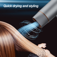 LIDOW Sèche-cheveux électrique portable pliable de haute qualité 1800-2100W, mini sèche-cheveux avec 2 réglages de température et fonction air froid