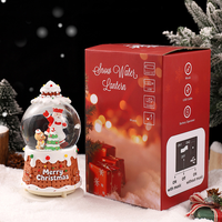 Boîte à musique globe de neige de Noël en résine, Père Noël, bonhomme de neige, boule de neige, logo personnalisé, décoration de Noël pour la maison, cadeau de Noël, souvenir