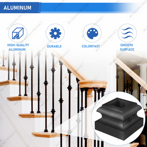 Chất lượng cao Thiết kế hiện đại Nhôm Cơ sở giày sắt lục bình cho cầu thang trong nhà căn hộ cơ sở Giày lan can & tay vịn - Product Image 5