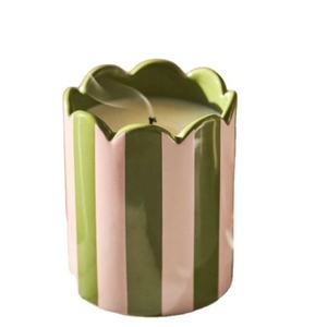 Recipiente de Cerámica Vacío para Velas, Marca <span class=keywords><strong>Jalo</strong></span>, Hecho a Mano, con Diseño de Vieira Rayada, para Decoración del Hogar en el Día de San Valentín - Product Image 5