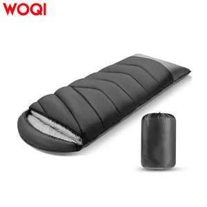 Sac de couchage Woqi Mummy 4 saisons pour adulte, respirant, en polyester noir, style enveloppe, pour le camping en plein air, utilisation hivernale - Product Image 1