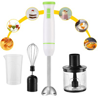 Mixeur plongeant 4-en-1, mixeur à main avec fouet, hachoir, verre doseur, mixeur électrique pour smoothies, aliments pour bébés, sauces