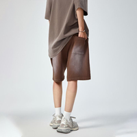 Shorts en molleton délavé à l'acide 360G, effet Monkey Wash, cinq-quarts, style streetwear américain, taille élastique, décontracté, vierge, vente en gros