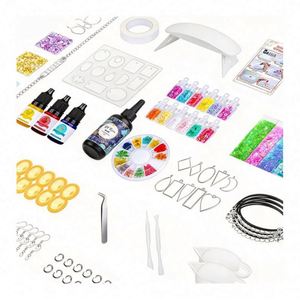 Handmade Resin Jewelry Making Kit DIY UV Crystal Clear Hard LED Lamp Silicone Molds Glitter Foil Flowers Earrings Accessories - Product Image 1