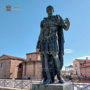 Statue grandeur nature de l'empereur romain célèbre Jules César Auguste Sculpture en métal cuivre bronze laiton technique coulée à la main - Product Image 3