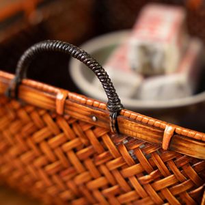<b>Bamboo</b> Woven Basket Storage Box 50x40x30cm Square Kitchen Organizer Food <b>Container</b> Tray - Product Image 4