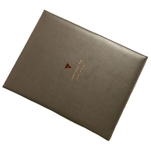 Carpeta de papel de aluminio con logotipo de cuero PU de alta calidad al por mayor de fábrica pequeña Impresión de carpeta transparente - Product Image 1