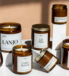Velas Aromáticas LANJO OEM/ODM para el Hogar, en Frasco de Ámbar, con Etiqueta Privada, Velas de Soya Perfumadas para Regalos de Invierno y Festivos - Product Image 1