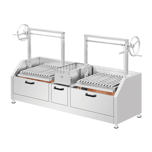 Ngoài trời lớn BBQ phẳng hàng đầu Nướng Nấu ăn lửa Bát hố thép không gỉ tròn nướng xoay than Rotisserie - Product Image 3