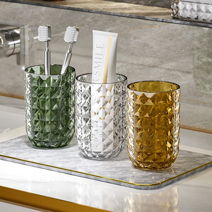 Travel Wash Cup Set Triple Toothbrush Holder Portable Household Toothpaste Mouthwash Cup Freestanding Pet Material - Product Image 1