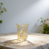 Verre soufflé à la main de haute qualité, coloré et moucheté, épais, pour eau, jus ou lait
