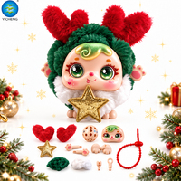 Kit de poupée en peluche de Noël DIY pour enfants, jouet d'assemblage manuel, artisanat éducatif STEM, porte-clés, ornement de Noël, cadeau, breloque de sac à collectionner
