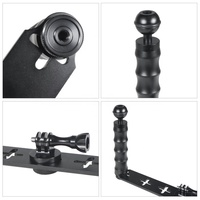 Takenoken Dual Handheld Aluminium Selfie Monopode Holder Bracket Vlogging & Diving Kit pour GoPro & Other Action Sports Cameras