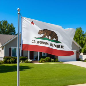 Drapeau de l'État de Californie 3x5 pieds en polyester, accessoire de décoration, style à suspendre, imprimé en sérigraphie pour activités promotionnelles - Product Image 2