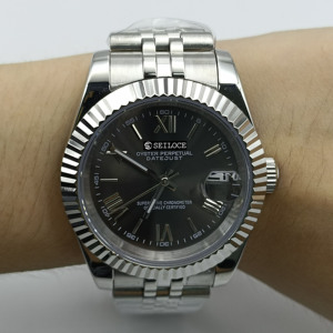 Montre automatique de luxe pour homme avec cadran de 28,5 mm, mouvement automatique, logo SEILOCE, chiffres romains, montre mécanique NH35 - Product Image 4