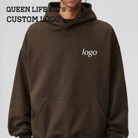 Hoodie dan Celana Jogger Vintage Berkualitas Tinggi dari Bahan Katun Fleece Tebal dengan Bordir Custom dan Cetak DTG Penuh, Verdant Strokes