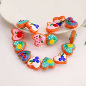 แก้วแลมป์เวิร์คหลายสี GP0991สับปะรดเชอร์รี่เห็ดผลไม้ลูกปัดรูปหัวใจสำหรับ<span class=keywords><strong>ทำ</strong></span>เครื่องประดับ - Product Image 2