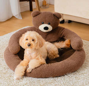 เตียงโซฟาสุนัขหรูหราถอดออกได้ปรับได้ที่นอนสัตว์เลี้ยงนุ่มพิเศษในฤดูหนาวเบาะนอนสำหรับแมวขนาดเล็กเบาะนอนผ้ากำมะหยี่ขนยาว - Product Image 1