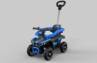 Quad enfant 4 roues avec poignée parentale, voiture jouet à pousser avec musique et lumières pour enfants de 1 à 5 ans