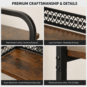 Scaffale Organizzatore a 3 Ripiani <span class=keywords><strong>in</strong></span> Metallo <span class=keywords><strong>da</strong></span> <span class=keywords><strong>Terra</strong></span> per Bagno con <span class=keywords><strong>Portarotolo</strong></span>, per Cosmetici, Cucina, Lavanderia - Product Image 3