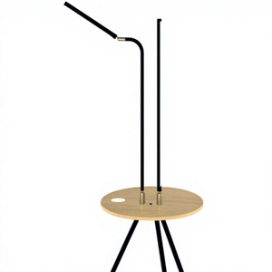 Lampe sur pied minimaliste en métal noir, hauteur réglable, LED blanc chaud 3500K, AC 220V, culot E27, usage résidentiel - Product Image 1