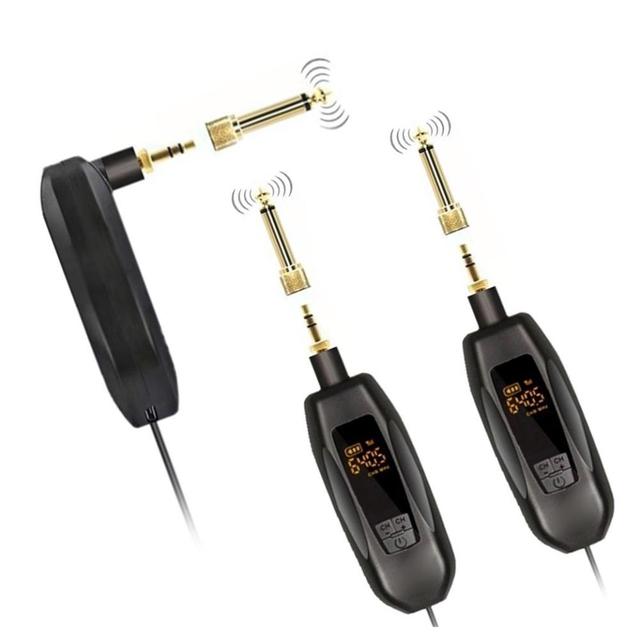 E208 High-Quality Guitar Wireless Microphone Transmitter Receiver One Drag Two Microphone Instrument
