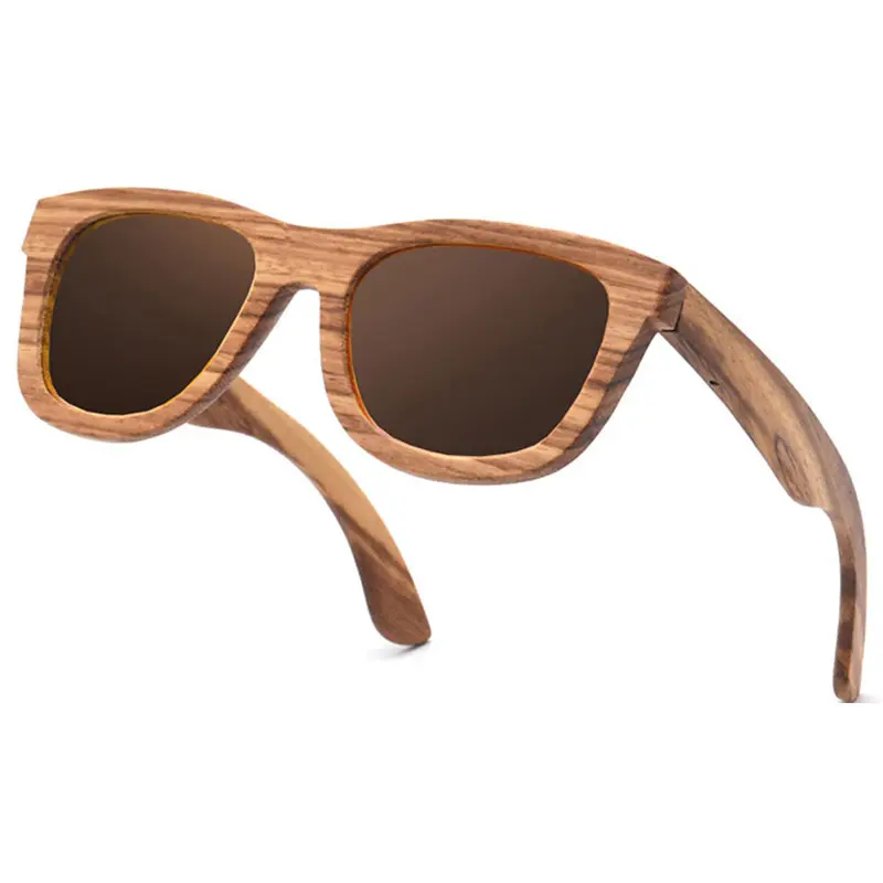 Benutzer definierte Logo Designer Bambus Sonnenbrille Polarisierte Sonnenbrille Polarisierte Linse Geometrische Farbe Holz Sonnenbrille