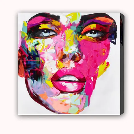 Palette Knife 100% oil Painting for Portrait Pretty woman Face for Wall art women Face Art Painting