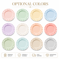 Assiettes de fête jetables en plastique PS couleur or martelé – 10,25 et 7,5 pouces, assiettes ondulées pour desserts et apéritifs, idéales pour fêtes et mariages, en stock