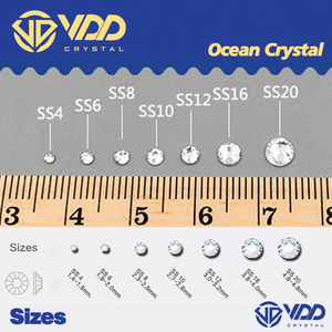 VDD 003 Diamantes Negros 1440 Piezas SS4-SS20 Cristales de Diferentes Tamaños Sin Fijación en Caliente, Piedras de Cristal Planas Doradas para Decoración, Accesorios para Arte de Uñas - Product Image 3
