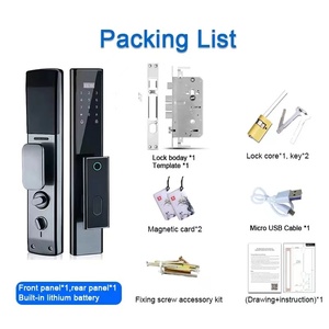 Qleung S928-1 Tuya - Serrure <span class=keywords><strong>de</strong></span> porte intelligente en aluminium avec télécommande, mot <span class=keywords><strong>de</strong></span> <span class=keywords><strong>passe</strong></span>, empreinte digitale, carte, entièrement automatique, Wi-Fi, alliage d'aluminium - Product Image 6